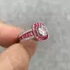 3ct Ruby Calibre Halo Engagement Ring