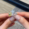 2.5ct Radiant Cut Fancy Yellow Flowers Engagement Ring