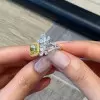 2.5ct Radiant Cut Fancy Yellow Flowers Engagement Ring