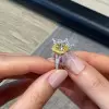 2.5ct Radiant Cut Fancy Yellow Flowers Engagement Ring