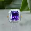 5ct Radiant Cut Amethyst Halo Cocktail Ring