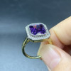 5ct Radiant Cut Amethyst Halo Cocktail Ring