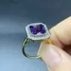5ct Radiant Cut Amethyst Halo Cocktail Ring