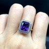 5ct Radiant Cut Amethyst Halo Cocktail Ring