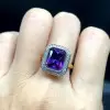 5ct Radiant Cut Amethyst Halo Cocktail Ring