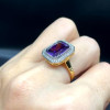 5ct Radiant Cut Amethyst Halo Cocktail Ring
