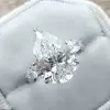 10ct Pear Cut White Sapphire Three-Stone Engagement Ring