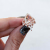 Pear Cut Halo Rose Gold 3.0 CT Two Pieces Wedding Ring Set