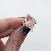 Pear Cut Halo Rose Gold 3.0 CT Two Pieces Wedding Ring Set