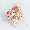 Pear Cut Halo Rose Gold 3.0 CT Two Pieces Wedding Ring Set