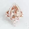 Pear Cut Halo Rose Gold 3.0 CT Two Pieces Wedding Ring Set