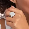 Round Cut Twilight Oval-shaped Paved Cocktail Ring