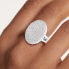 Round Cut Twilight Oval-shaped Paved Cocktail Ring