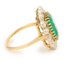 1ct Halo Emerald Cut Emerald Flower Engagement Ring