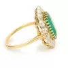 1ct Halo Emerald Cut Emerald Flower Engagement Ring
