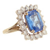 6ct Halo Emerald Cut Sapphire Engagement Ring