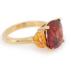4ct Cushion Cut Ruby Three-Stone Engagement Ring in Gold