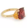 4ct Cushion Cut Ruby Three-Stone Engagement Ring in Gold
