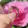 4ct Cushion Cut Ruby Three-Stone Engagement Ring in Gold