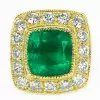 8 CT Cushion Cut Halo Emerald Engagement Ring