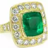 8 CT Cushion Cut Halo Emerald Engagement Ring