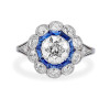 2.2 CT Round Cut Halo Sapphire Engagement Ring