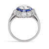2.2 CT Round Cut Halo Sapphire Engagement Ring