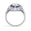 2.2 CT Round Cut Halo Sapphire Engagement Ring
