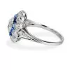 2.2 CT Round Cut Halo Sapphire Engagement Ring
