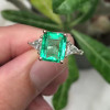 Classic Three-Stone Emerald Cut Engagement Ring