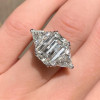 7ct Three-Stone Emerald Cut White Sapphire Engagement Ring