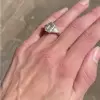 7ct Three-Stone Emerald Cut White Sapphire Engagement Ring