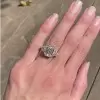 7ct Three-Stone Emerald Cut White Sapphire Engagement Ring