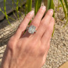 2.5ct Emerald Cut White Sapphire Three-Stone Engagement Ring