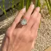 2.5ct Emerald Cut White Sapphire Three-Stone Engagement Ring