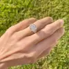 4.7 CT Cushion Cut Three-Stone Pave Engagement Ring