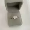 4.7 CT Cushion Cut Three-Stone Pave Engagement Ring