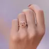 Cushion Cut Halo Rose Gold 3.0 CT Matching Couples' Rings