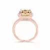 Cushion Cut Halo Rose Gold 3.0 CT Matching Couples' Rings