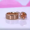 Cushion Cut Halo Rose Gold 3.0 CT Matching Couples' Rings