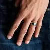 Round Cut Halo 2.0 CT Sapphire Matching Couples' Rings