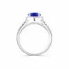 Round Cut Halo 2.0 CT Sapphire Matching Couples' Rings