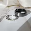 Black and White Pave White Sapphire Couples Ring