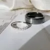 Black and White Pave White Sapphire Couples Ring
