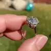 4.96 CT Cushion Cut White Sapphire Engagement Ring