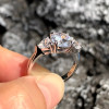 2CT Round Brilliant Cut Three-Stone White Sapphire Engagement Ring 