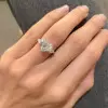 Heart Cut Three-Stone 3.1 CT White Sapphire Engagement Ring