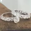 1.5ct Round Cut White Sapphire 2pcs Bridal Set