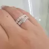 1.5ct Round Cut White Sapphire 2pcs Bridal Set