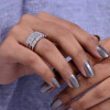 6ctw Round Cut Half Eternity 3pcs Bridal Set